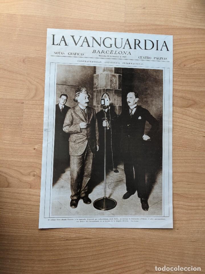 Coleccionismo: REPRODUCCI&Oacute;N PORTADA DE LA VANGUARDIA A&Ntilde;O 1929 L&Aacute;MINA N&ordm; 3 &laquo;ALBERT EINSTEIN&raquo;
