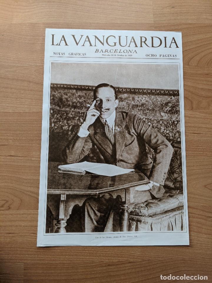 Coleccionismo: REPRODUCCI&Oacute;N PORTADA DE LA VANGUARDIA A&Ntilde;O 1929 L&Aacute;MINA N&ordm; 1 &laquo;ALFONSO XIII&raquo;