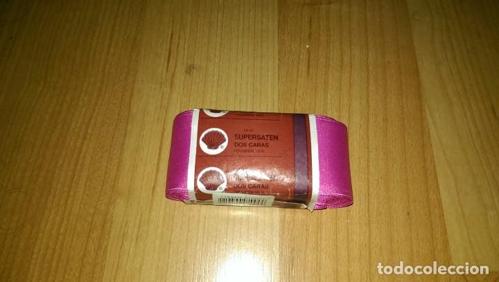 Coleccionismo: CINTA SUPERSATEN DOS CARAS FUCSIA 4 CMS.ANCHO X 10 METROS