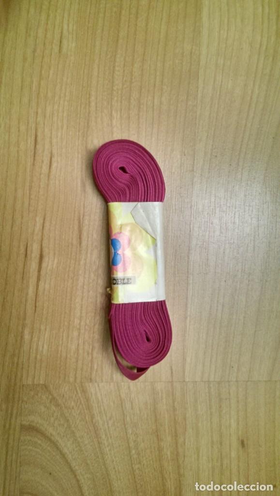 Collectionnisme: CINTA SAT&Eacute;N DOBLE BURDEOS 1 CM. ANCHO X 10 METROS