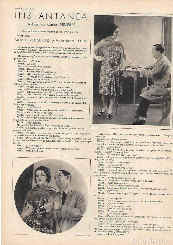 Coleccionismo: 1930 INSTANTANEA AURORA REDONDO VALERIANO LEON DIALOGO CARLOS PRIMELLES FOTO CINEMATOGRAFICAS WALKEN