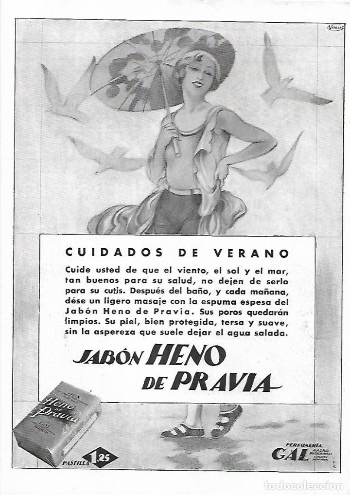 Sammelleidenschaft Papier: A&Ntilde;O 1930 RECORTE PRENSA PUBLICIDAD PASTILLA DE JABON HENO DE PRAVIA PERFUMERIA GAL