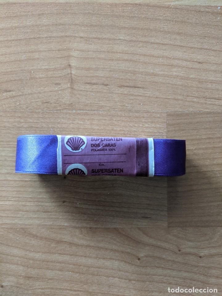 Collectionnisme: CINTA SUPERSAT&Eacute;N DOS CARAS VIOLETA 2,5 CM. ANCHO X 10 METROS