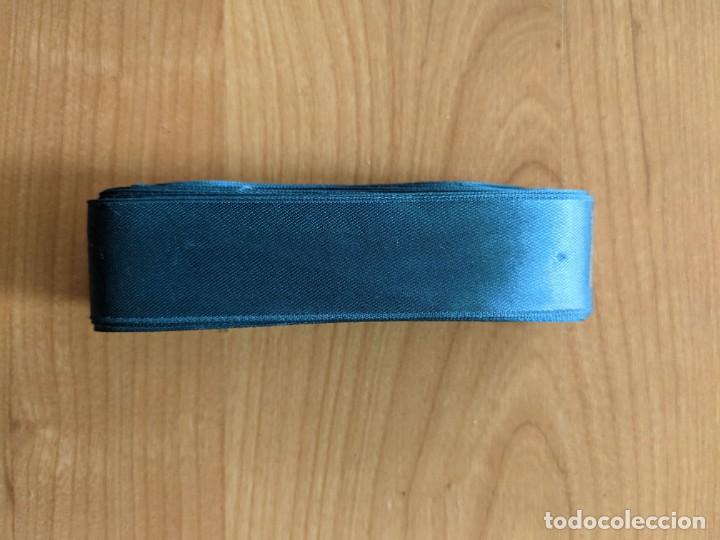 Collectionnisme: CINTA SAT&Eacute;N DOS CARAS AZUL PRUSIA 2,5 CM. ANCHO X 9,48 METROS