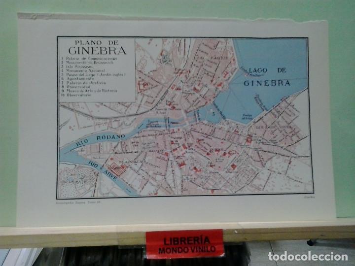 Coleccionismo: LMV - L&aacute;mina, plano de Ginebra, 16 x 24 cm