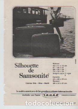 Coleccionismo: ANUNCIO PUBLICIDAD MALETAS SAMSONITE