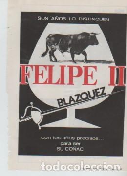 Coleccionismo: ANUNCIO PUBLICIDAD CO&Ntilde;AC FELIPE II-MAQUINA DE AFEITAR BRAUN
