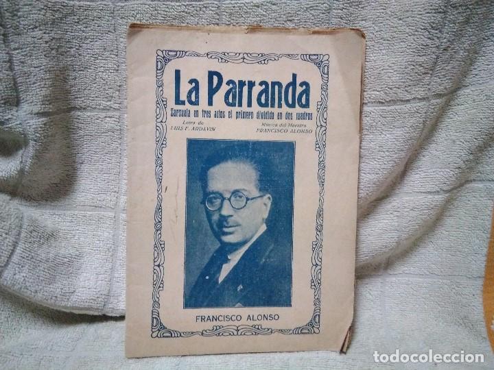 Coleccionismo: Programa guion de la zarzuela LA PARRANDA