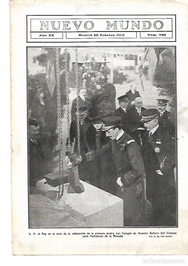 Collectionnisme: A&Ntilde;O 1913 EL REY ALFONSO XIII COLOCACION PRIMERA PIEDRA COLEGIO DEL CARMEN HUERFANOS DE LA ARMADA