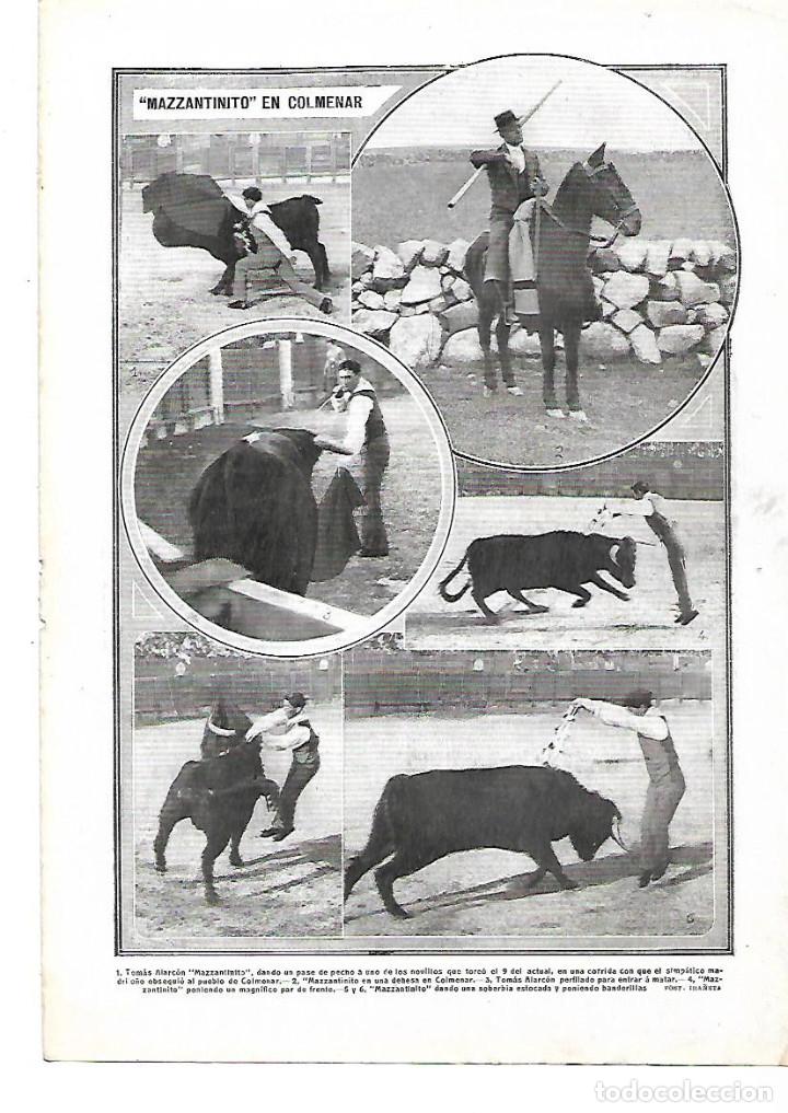 Collezionismo: A&Ntilde;O 1913 RECORTE PRENSA TOROS TORERO TOMAS ALARCON MAZZANTINITO EN COLMENAR