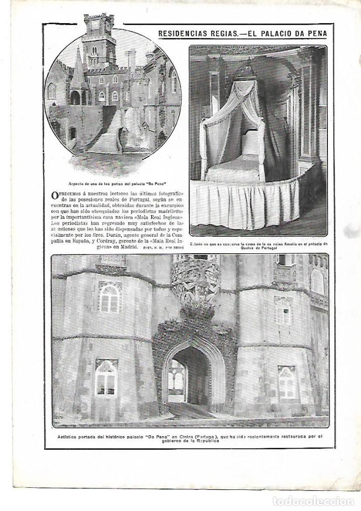 Collezionismo: A&Ntilde;O 1913 RECORTE PRENSA RESIDENCIA REAL PALACIO DA PENA CINTRA PORTUGAL