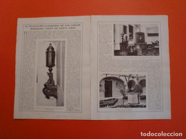 Collezionismo: EL PALACIO DE LA DUQUESA DE SAN CARLOS MARQUESA VIUDA DE SANTA CRUZ - 22/7/1923