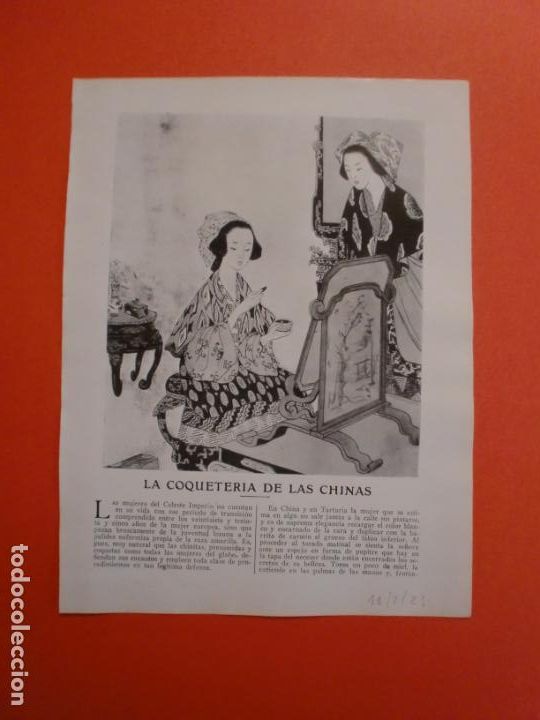 Collezionismo: LA COQUETERIA DE LAS MUJERES CHINAS - 11/2/1923