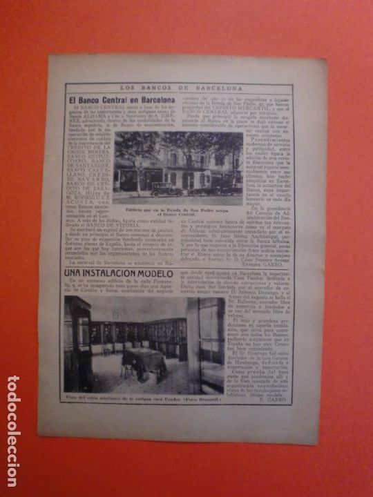 Coleccionismo: EL BANCO CENTRAL DE BARCELONA - THE ROYAL BANK OF CANADA - BANCA MARSANS - - 20/5/1923