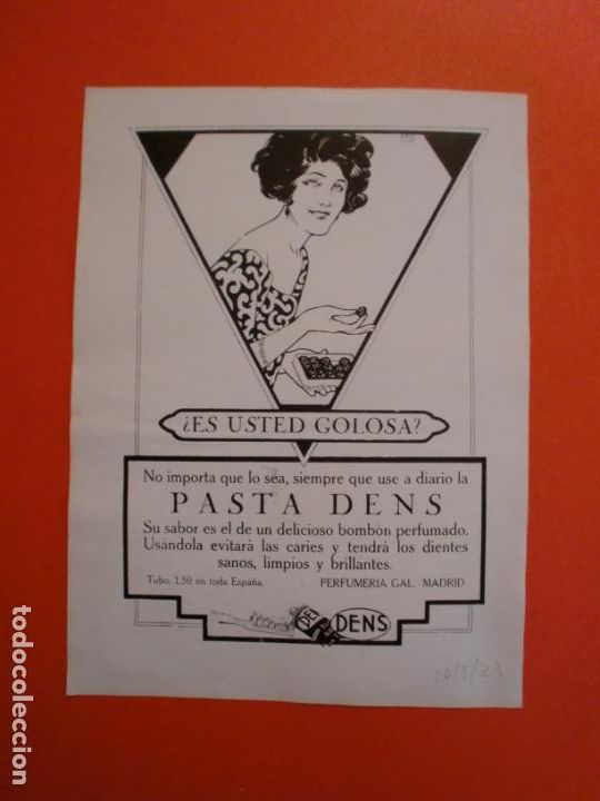 Collezionismo: PASTA DENS DE RIBAS - BISUTERIA FINA R. LOPEZ-MONTENEGRO DIBUJO GASCON - 20/5/1923