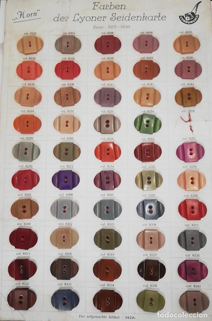 Collezionismo: ANTIGUO MUESTRARIO DE BOTONES ( FARBEN DER LYONER SEIDENKARTE) 1960 / OLD BUTTON SAMPLE CARD VINTAGE