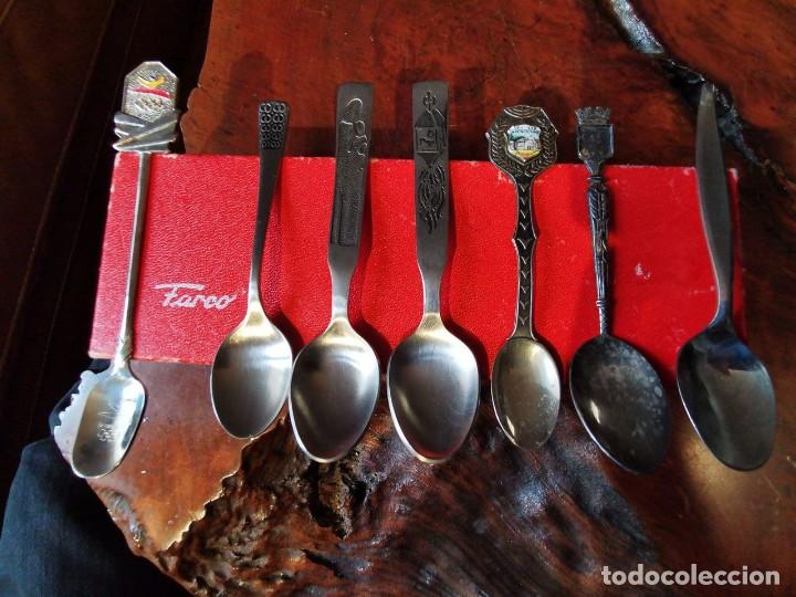 Coleccionismo: 7 CUCHARITAS DE COLECCION CON CAJA DE CUCHARITAS FARCO, 2 DE PLATA