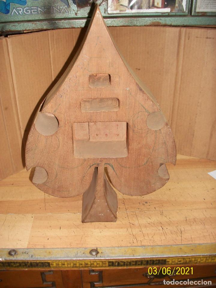 Coleccionismo: FIGURA DE MADERA DEL AS DE PICA - Foto 3