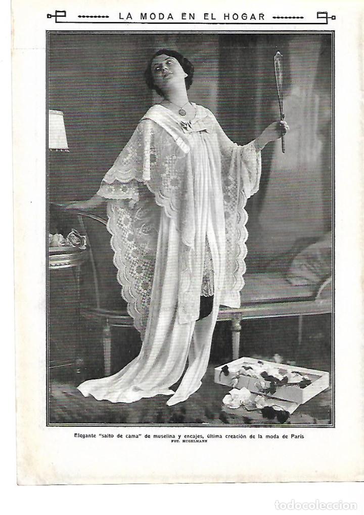 Coleccionismo: A&Ntilde;O 1913 RECORTE PRENSA MUJER HOGAR MODA FEMENINA SALTO DE CAMA MUSELINA Y ENCAJES PARIS