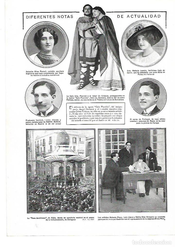 Collecting paper: A&Ntilde;O 1913 RECORTE PRENSA TUNA JOVELLANOS DE GIJON CONCIERTO EN ZARAGOZA PASEO DE LA INDEPENDENCIA