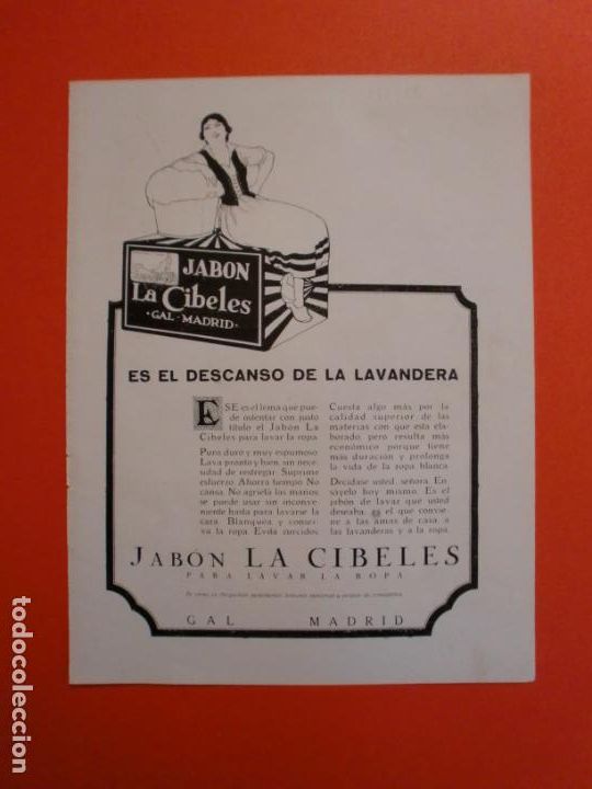 Colecionismo: JAB&Oacute;N LA CIBELES MADRID - PAGINA LA SEMANA HUMORISTICA - 8/5/1925