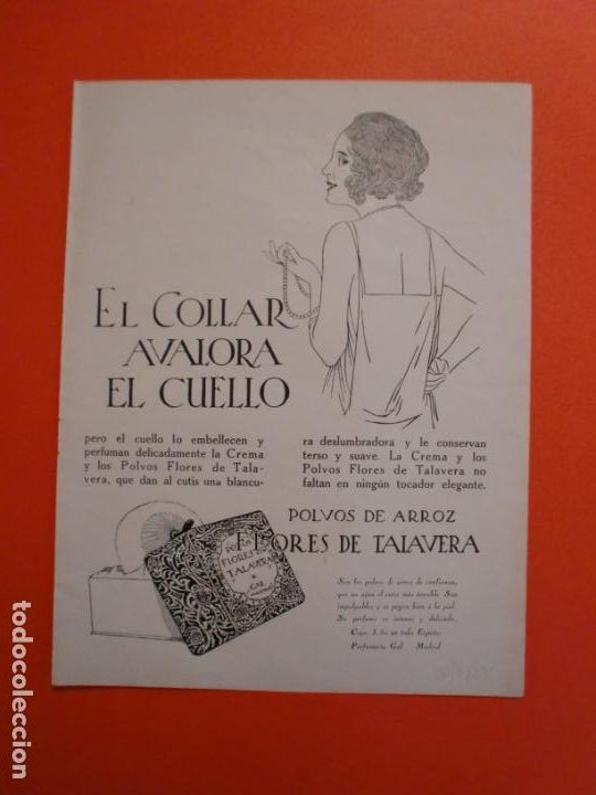 Collezionismo: POLVOS DE ARROZ FLORES DE TALAVERA DE PERFUMERIA GAL - 27/4/1923