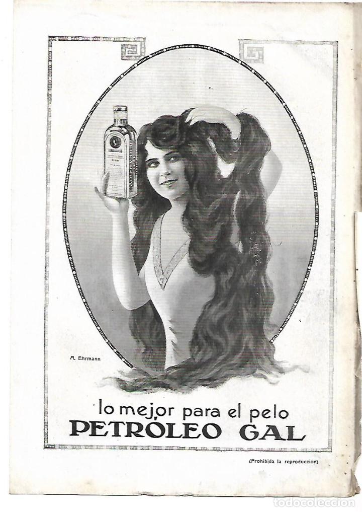 Coleccionismo: A&Ntilde;O 1913 RECORTE PRENSA PUBLICIDAD PETROLEO GAL PARA EL PELO CABELLO