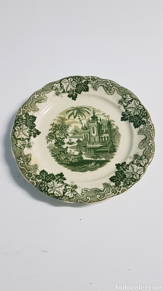 plato cartuja pickman verde - Compra venta en todocoleccion
