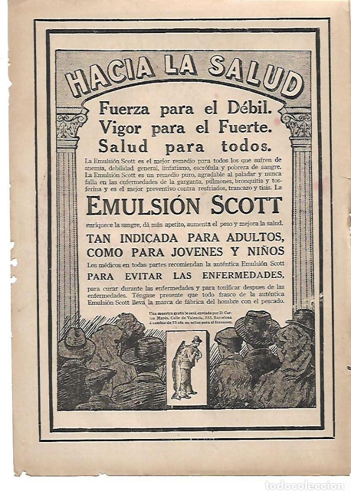 Coleccionismo: A&Ntilde;O 1913 RECORTE PRENSA PUBLICIDAD EMULSION SCOTT REFORZANTE ANEMIA DEBILIDAD