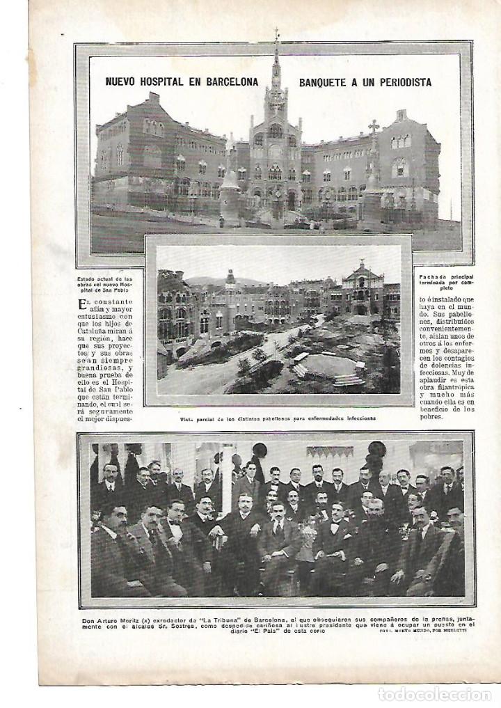 Coleccionismo: A&Ntilde;O 1913 RECORTE PRENSA RECORTE PRENSA OBRAS CONSTRUCCION HOSPITAL DE SANT PAU BARCELONA