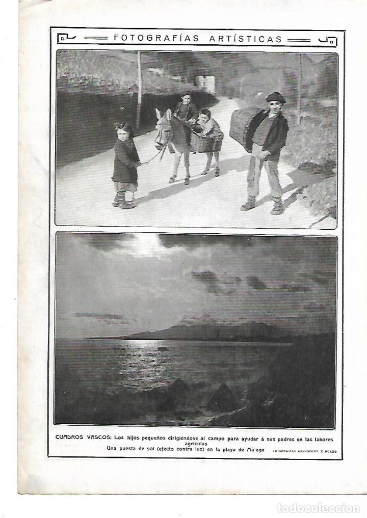 Coleccionismo: A&Ntilde;O 1913 RECORTE PRENSA FOTOGRAFIA ARTISTICA PAIS VASCO BURRO NI&Ntilde;OS AYUDAN TAREAS DEL CAMPO AGRICOLA