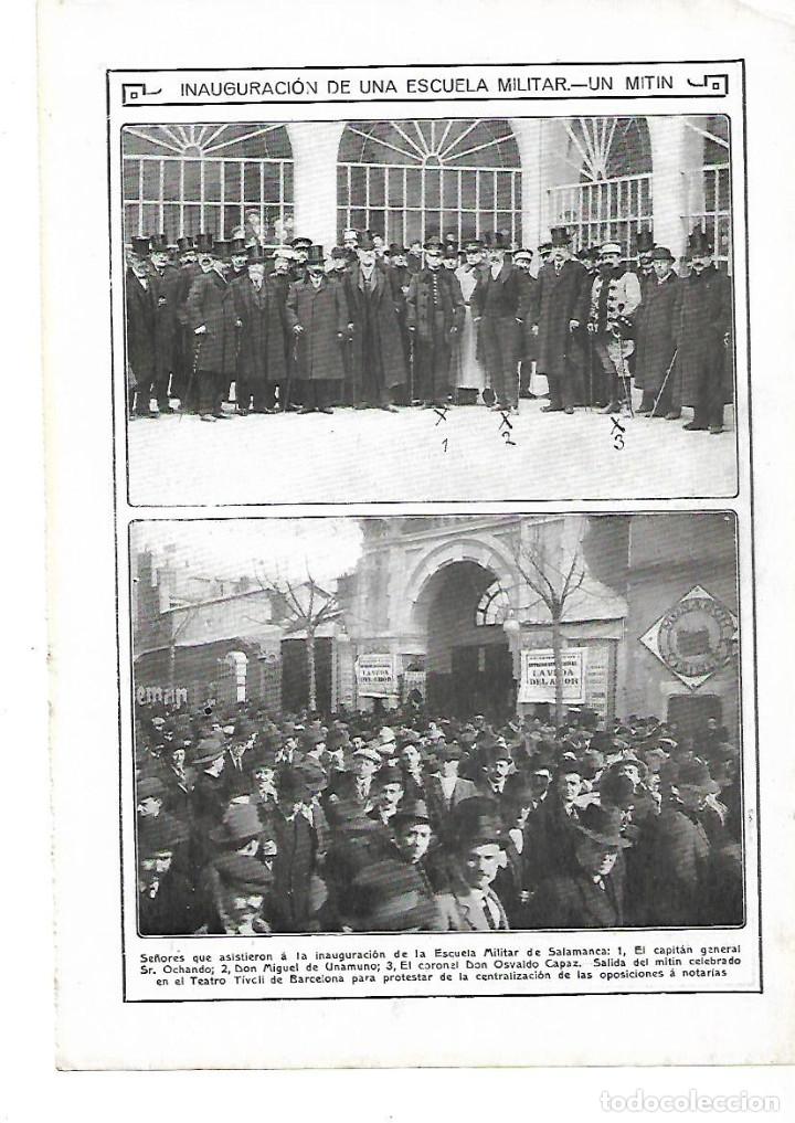 Coleccionismo: A&Ntilde;O 1913 RECORTE PRENSA AUTORIDADES INAUGURACION ESCUELA MILITAR DE SALAMANCA UNAMUNO