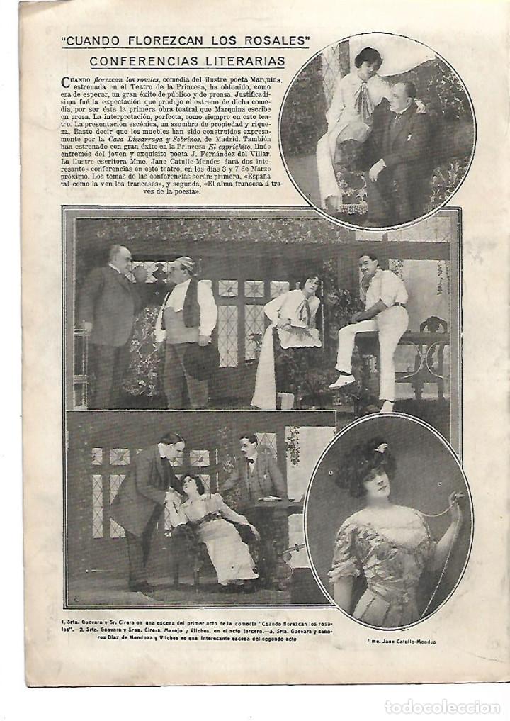 Coleccionismo: A&Ntilde;O 1913 RECORTE PRENSA TEATRO OBRA CUANDO FLOREZCAN LOS ROSALES GUEVARA VILCHES DIAZ DE MENDOZA