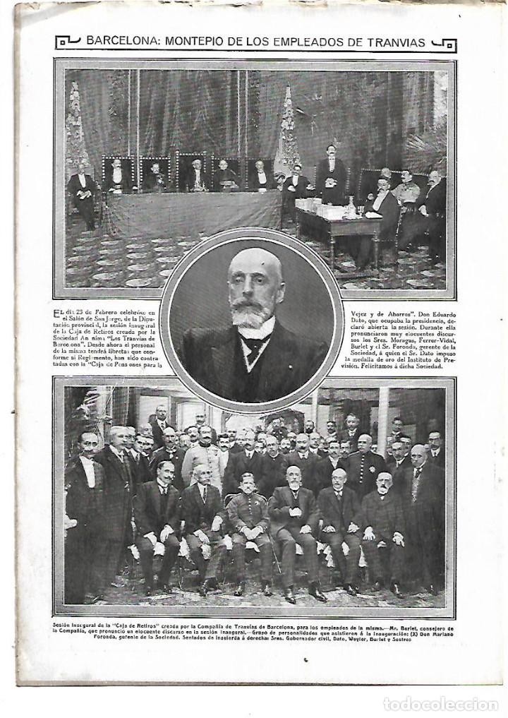 Collezionismo: A&Ntilde;O 1913 RECORTE PRENSA BARCELONA MONTEPIO DE LOS EMPLEADOS DE TRANVIAS INAUGURACION CAJA DE RETIROS