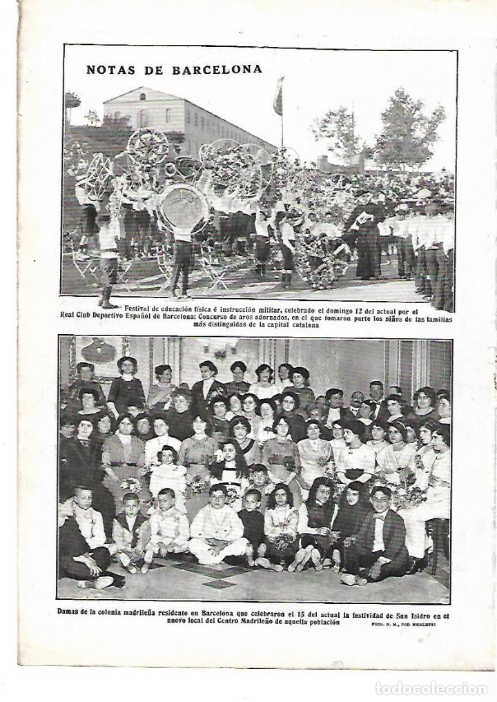 Collectionnisme: A&Ntilde;O 1912 RECORTE PRENSA FESTIVAL EDUCACION FISICA EN REAL CLUB ESPA&Ntilde;OL AROS DORADOS