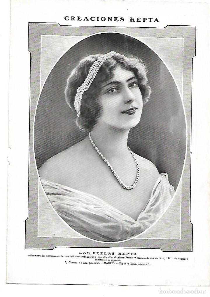 Collectionnisme: A&Ntilde;O 1912 RECORTE PRENSA PUBLICIDAD CREACIONES PERLAS KEPTA COLLAR DIADEMA JOYAS