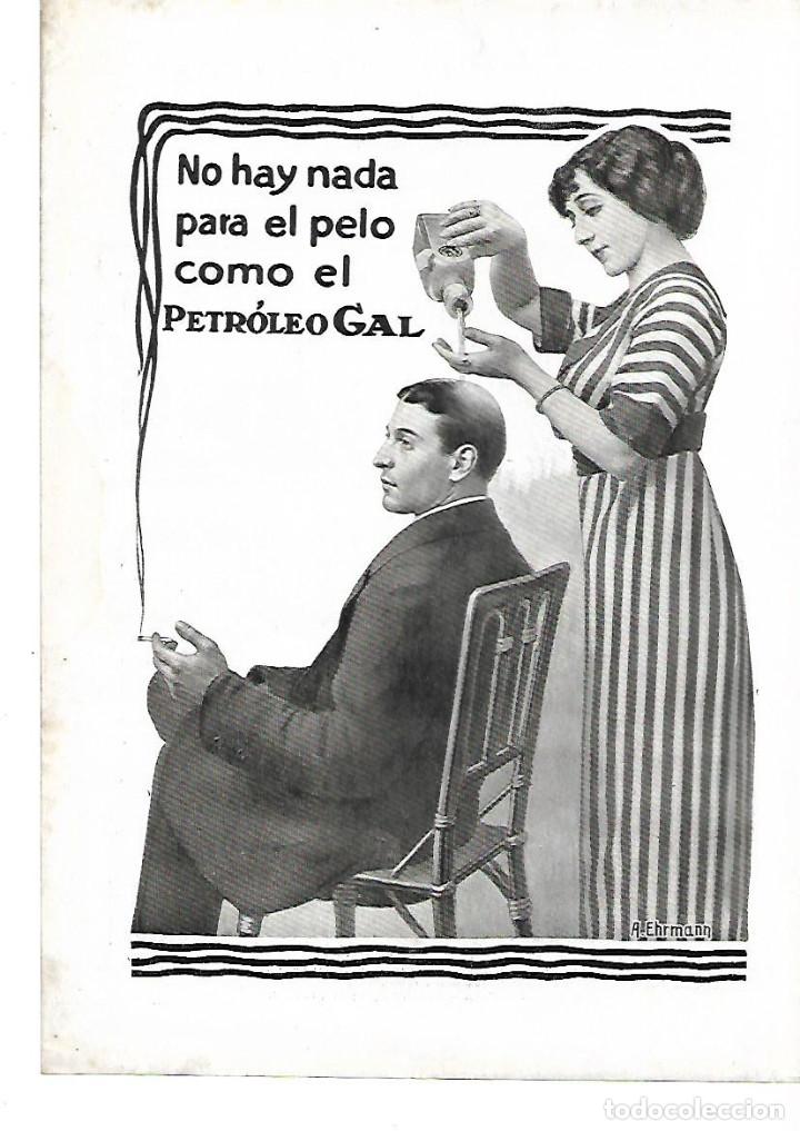 Coleccionismo: A&Ntilde;O 1912 RECORTE PRENSA PUBLICIDAD PETROLEO GAL PARA EL PELO CABELLO