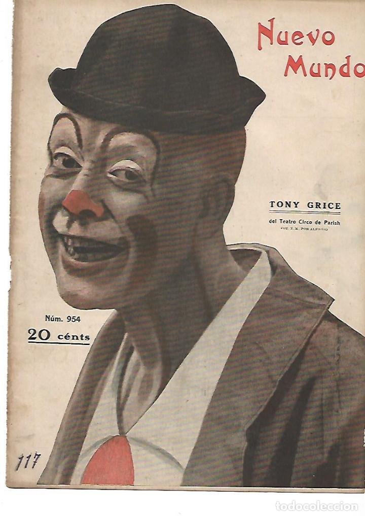 Collecting paper: A&Ntilde;O 1912 RECORTE PRENSA TONY GRICE PAYASO ACTOR TEATRO CIRDO DE PARISH FOTO ALFONSO