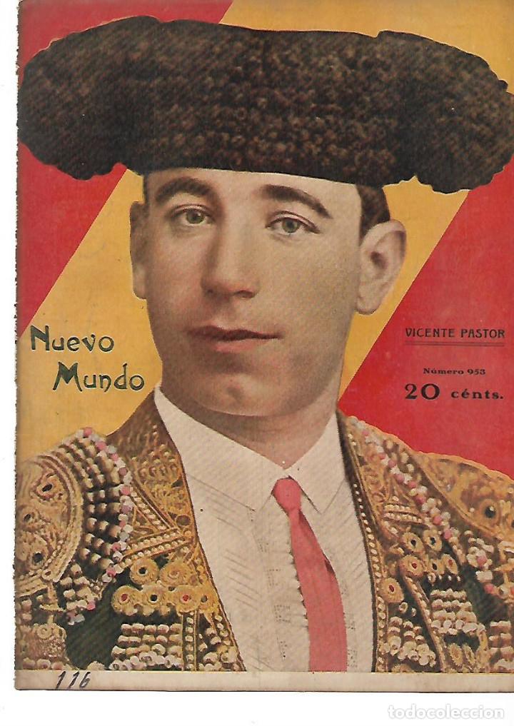 Coleccionismo: A&Ntilde;O 1912 RECORTE PRENSA FOTOGRAFIA DEL TORERO VICENTE PASTOR TOROS TOREO