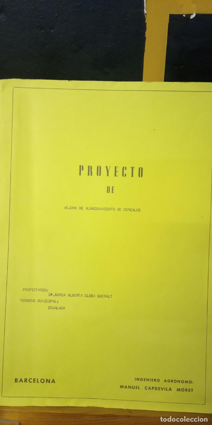 Coleccionismo: PROYECTO DE MEJORA DE ALMACENAMIENTO DE CEREALES. INGENIERO AGRONOMO MANUEL CAPDEVILA.