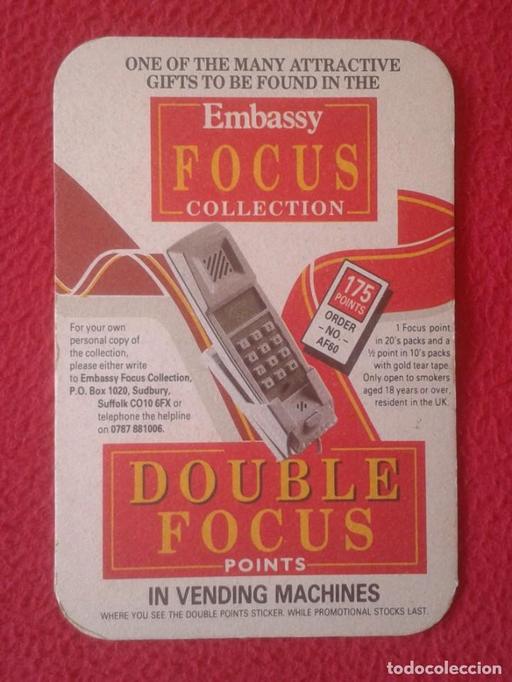 Colecionismo: POSAVASOS COASTER MAT CIGARRILLOS..EMBASSY DOUBLE FOCUS POINTS TEL&Eacute;FONO M&Oacute;VIL ? SMOKERS CIGARETTES