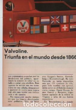 Coleccionismo: ANUNCIO PUBLICIDAD ACEITE MOTOR VALVOLINE-ESTILOGRAFICA PARKER