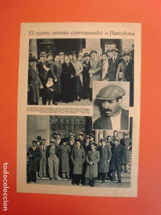 Coleccionismo: LOTERIA EL 4&ordm; PREMIO CORRESPONDIO A BARCELONA - HENO DE PRAVIA ILUSTRADO POR RIBAS - 27/12/33