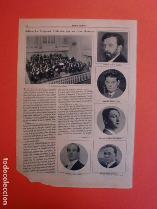 Coleccionismo: BILBAO LA ORQUESTA SINFONICA QUE NO TIENE DIRECTOR - 18/3/1931