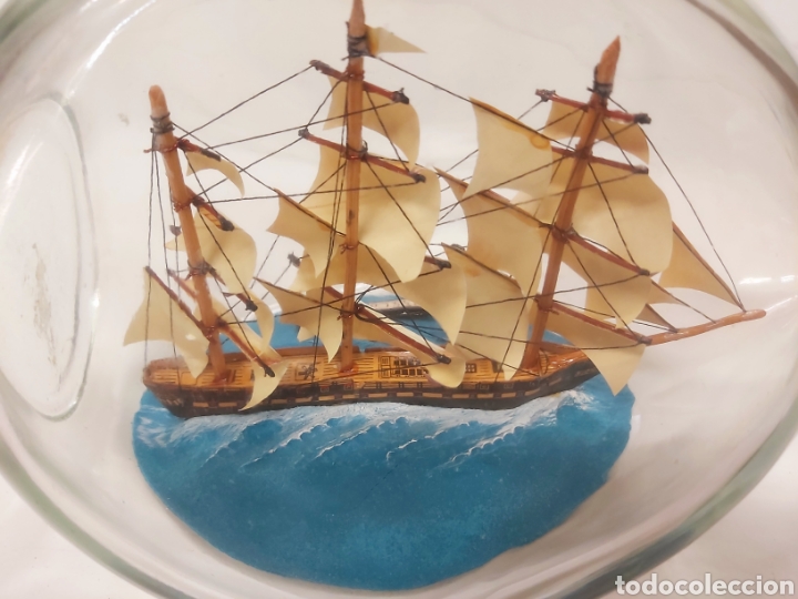 Coleccionismo: Barco U.S.S. Constitution en botella de cristal - Foto 4