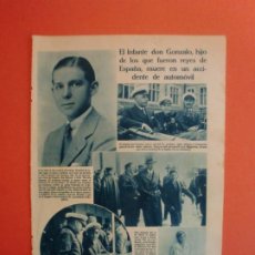 Coleccionismo: MUERE EN ACCIDENTE DE AUTOMOVIL EL INFANTE DON GONZALO - MADRID CONCURSO DE MANTONES ETC.. 15/8/1934. Lote 248090665