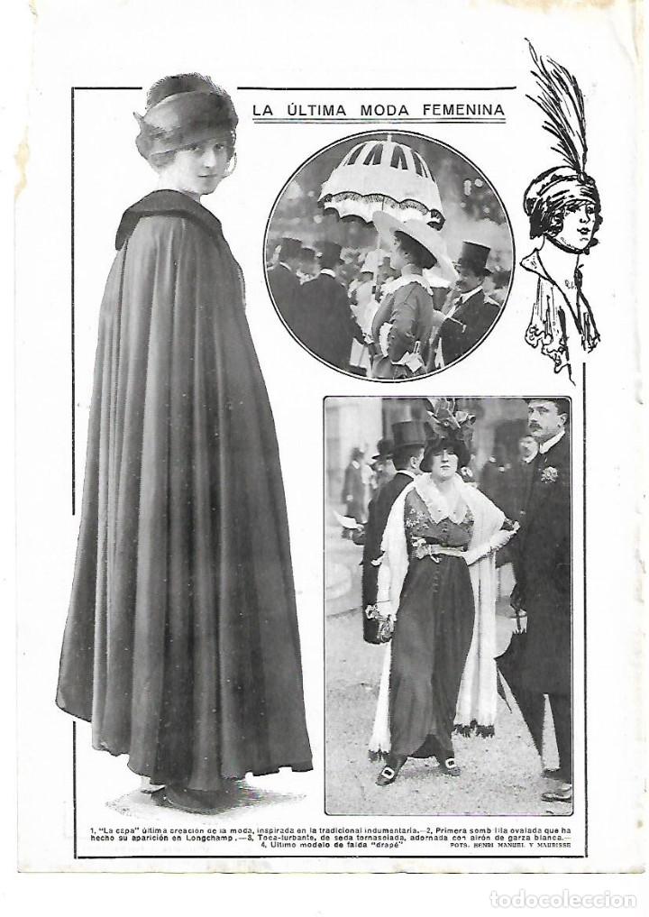 Coleccionismo: A&Ntilde;O 1913 RECORTE PRENSA MUJER MODA FEMENINA CAPA SOMBRILLA SOMBRERO TOCADO