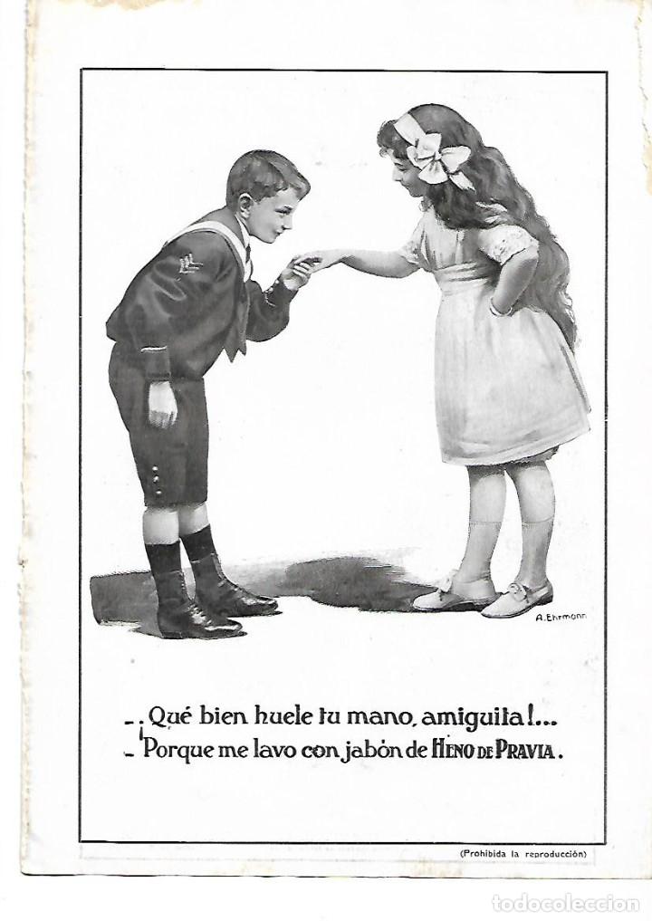 Coleccionismo: A&Ntilde;O 1913 RECORTE PRENSA PUBLICIDAD PASTILLA DE JABON HENO DE PRAVIA PERFUMERIA GAL NI&Ntilde;OS