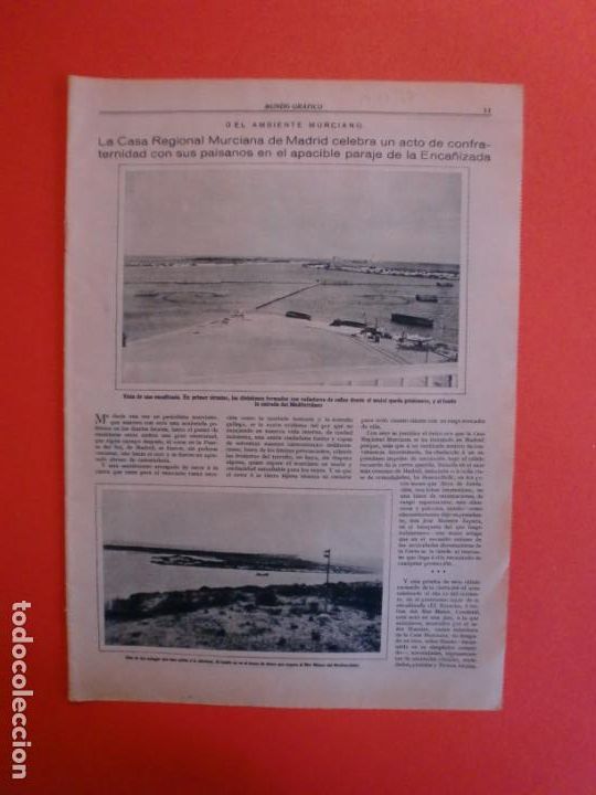 Sammelleidenschaft Papier: ACTO DE LA CASA REGIONAL MURCIANA D MADRID EN LA ENCA&Ntilde;IZADA EL ESTACIO - 17/12/1930