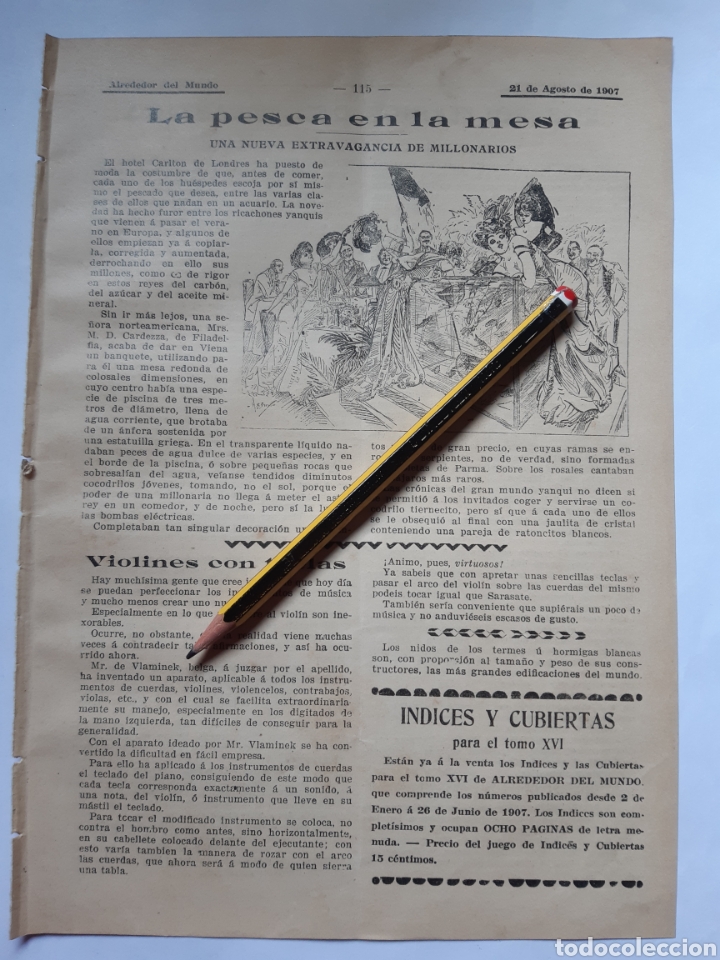 Coleccionismo: LA PESCA EN LA MESA / VIOLINES CON TECLAS / LOS SOLITARIOS DEL ATL&Aacute;NTICO. TRAVES&Iacute;AS PELIGROSAS. 1907